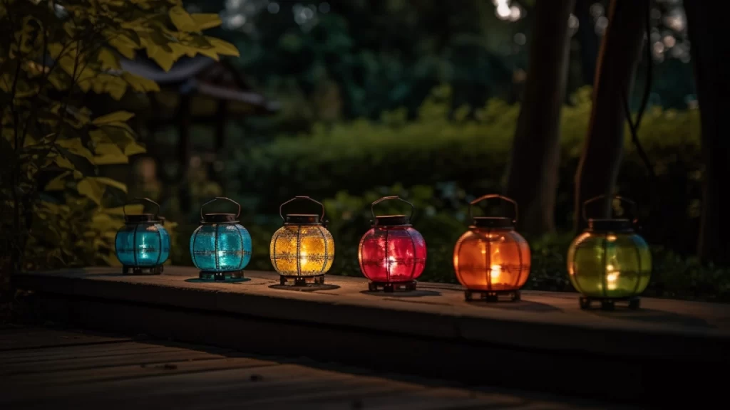 Colourful solar lanterns 