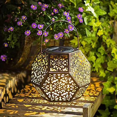 Solar Lantern Hanging Garden Outdoor Lights Metal