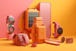Colourful futuristic solar devices