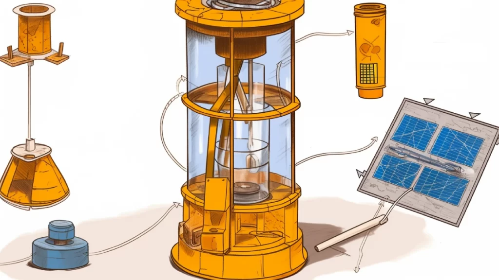 Different components of a solar lantern