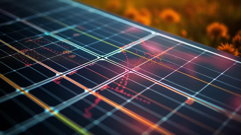 A close up of a solar cell