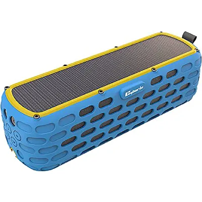CYBORIS Solar Bluetooth Speaker, 20W Portable Outdoor Wireless Speakers 30+ Hours Playtime BT5.0 HiFi Bass Stereo Sound with TF Card/Lighting/Aux Multifunctional for Travel/Home