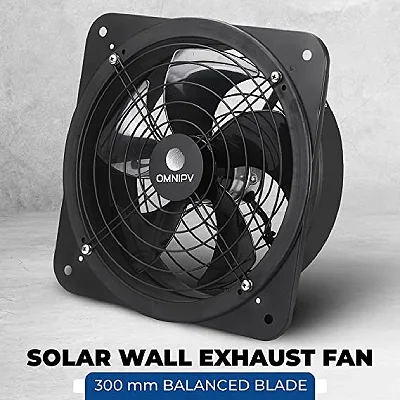 OmniPV Solar Powered Wall Mount Exhaust Fan, 35 Watt (for Home, Garage, Workshop, Greenhouse, RV, Outdoor Garden, etc.)