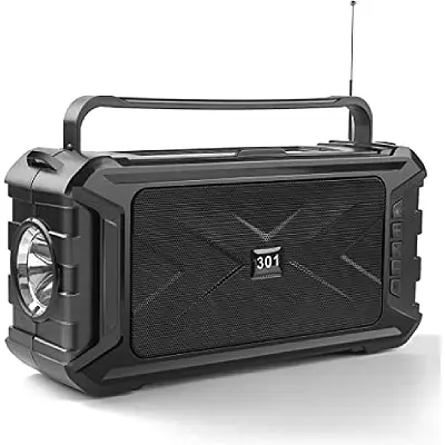 ZXZCTTC Portable Bluetooth Speaker, with Solar Charging, Available for Parties, Outdoor picnics, with Radio Function, Emergency Flashlight, subwoofer,
