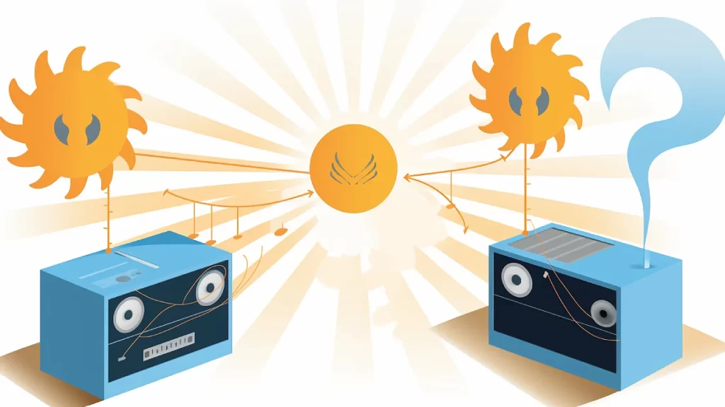 Diagram explaining how solar Bluetooth speakers work