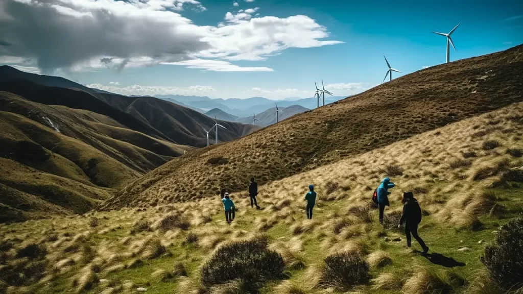 Imaginary wind farm in the Andes
