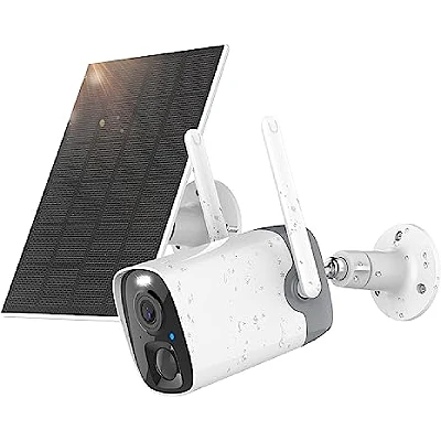 Solar Security Camera Wireless Outdoor,Solar-Powered Rechargeable Battery,1080P Security WiFi Camera IP66,AI,PIR Motion Detection, 2-Way Audio, Color Night Vision, Remote Access by App Cloud/Micro SD