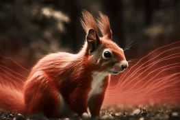 Squirrel chased by red ultrasonic waves